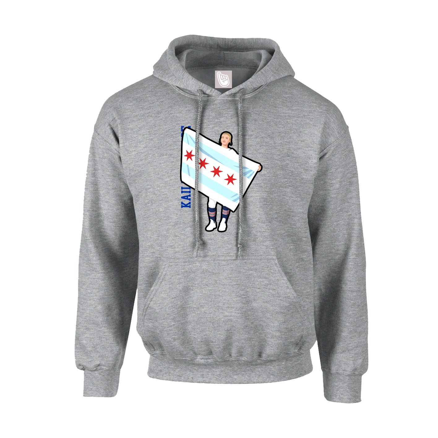 Hoodie — Name Vertical in Grey