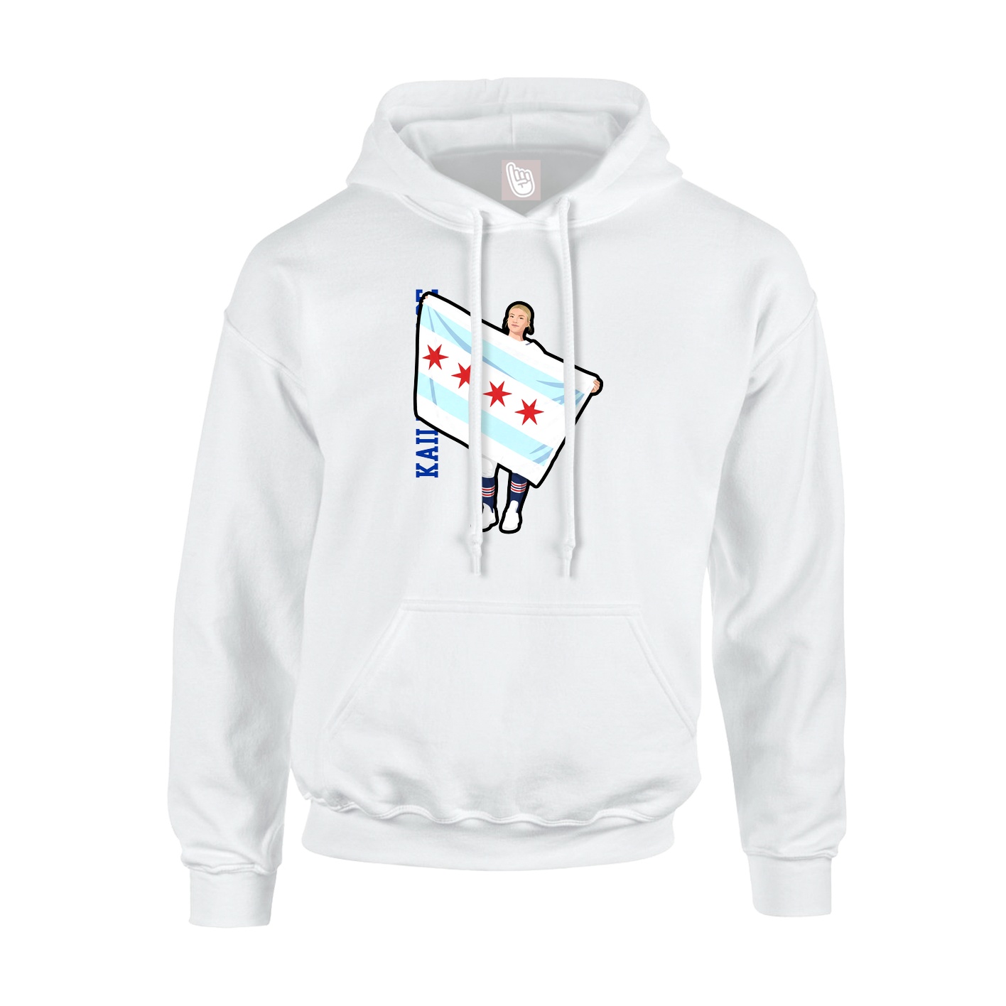 Youth Hoodie — Name Vertical in White