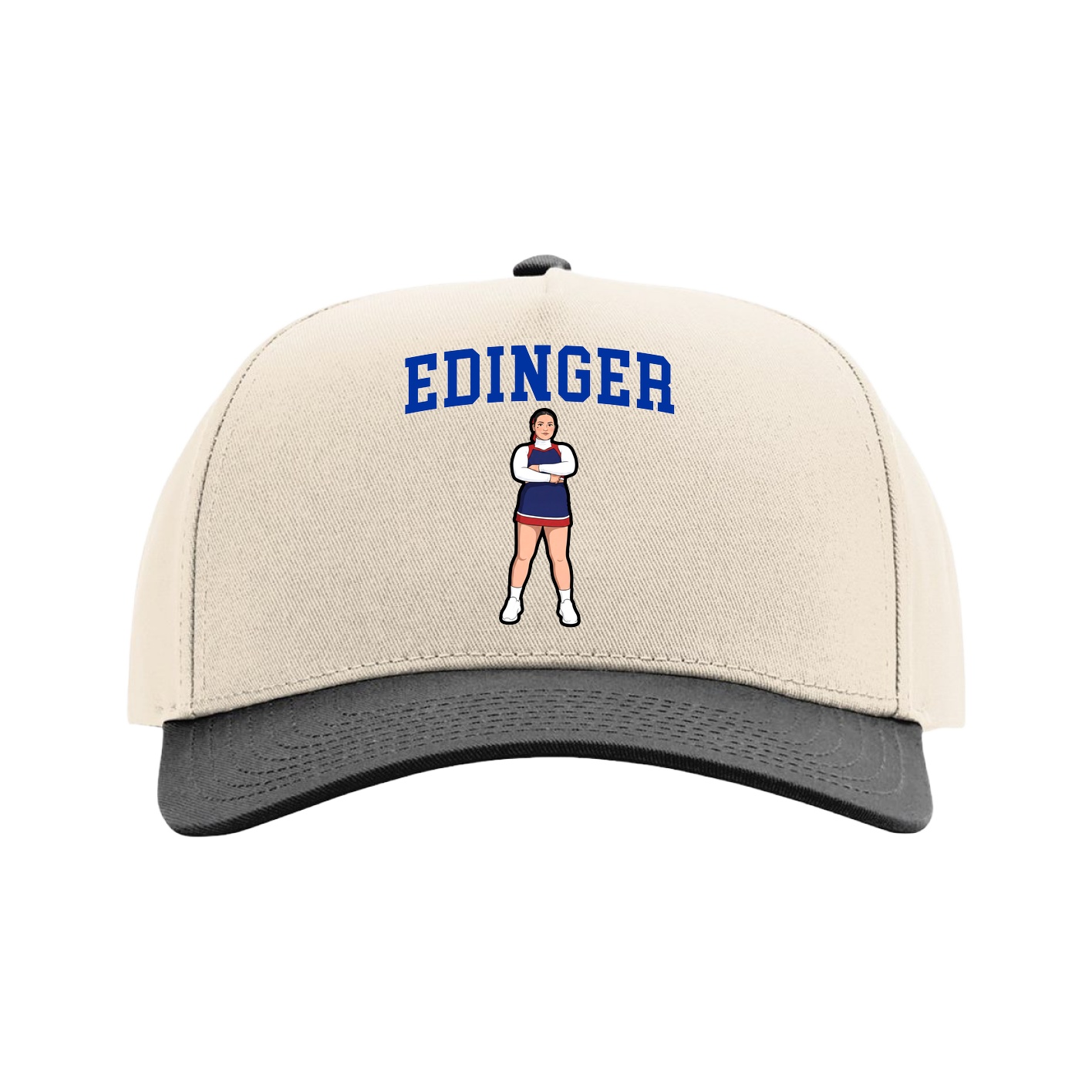 Full Fabric Five-Panel Champ Cap — Shirsey in Cream/Black