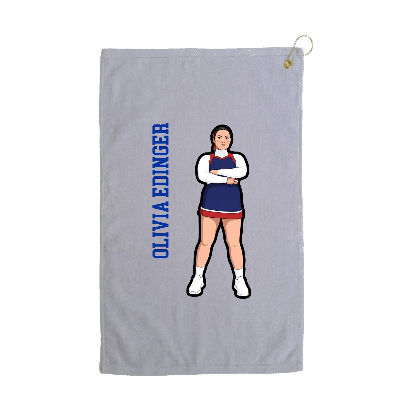 Golf Towel — Name Vertical in Grey
