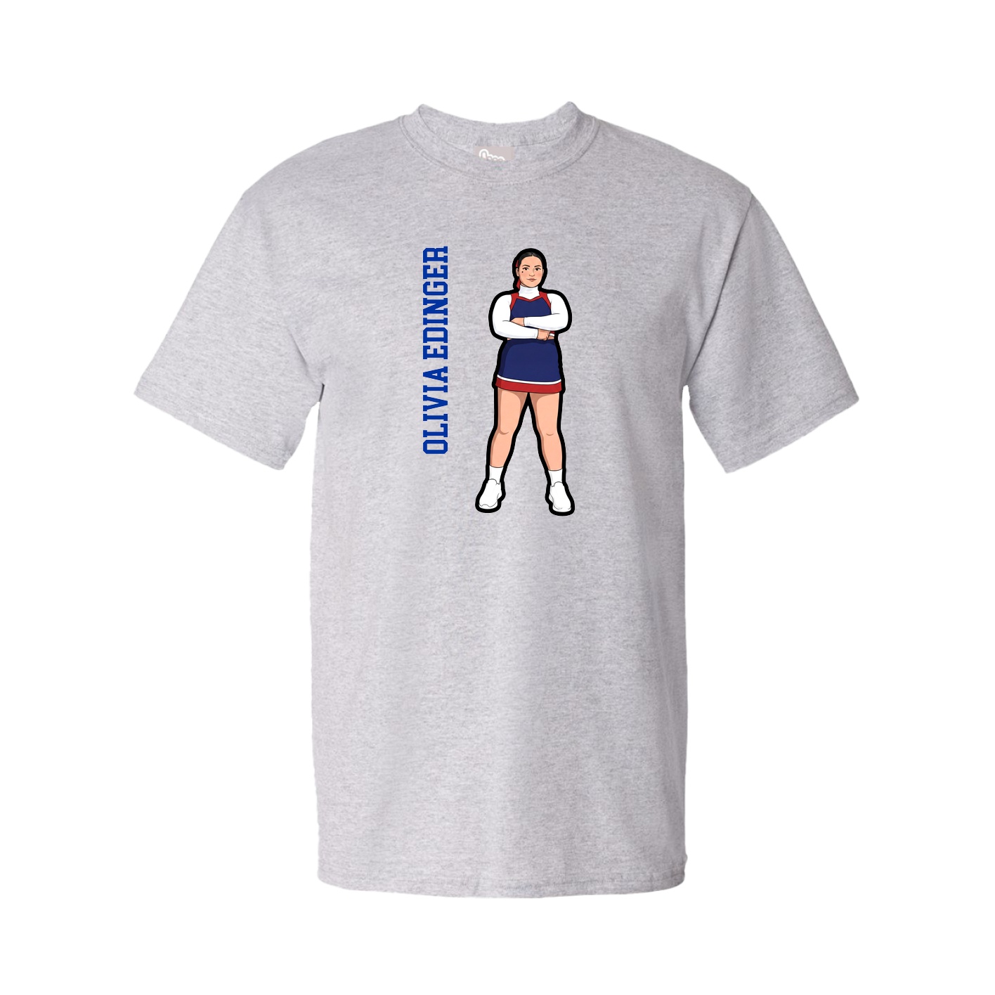 Tee — Name Vertical in Grey