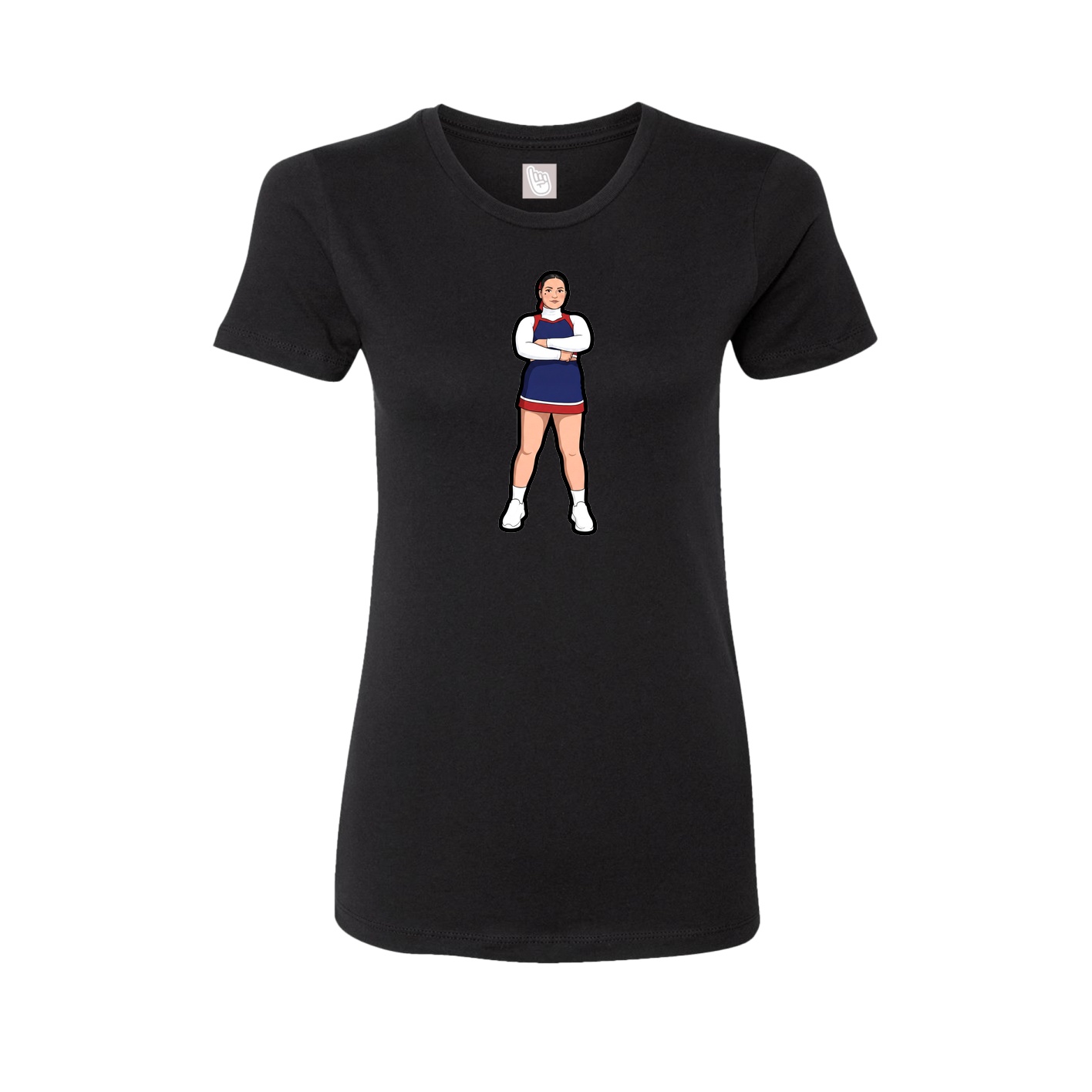 Womens Tee — Name Vertical in Black