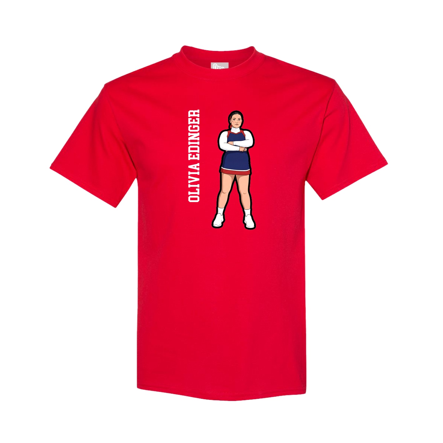 Youth Tee — Name Vertical in Red