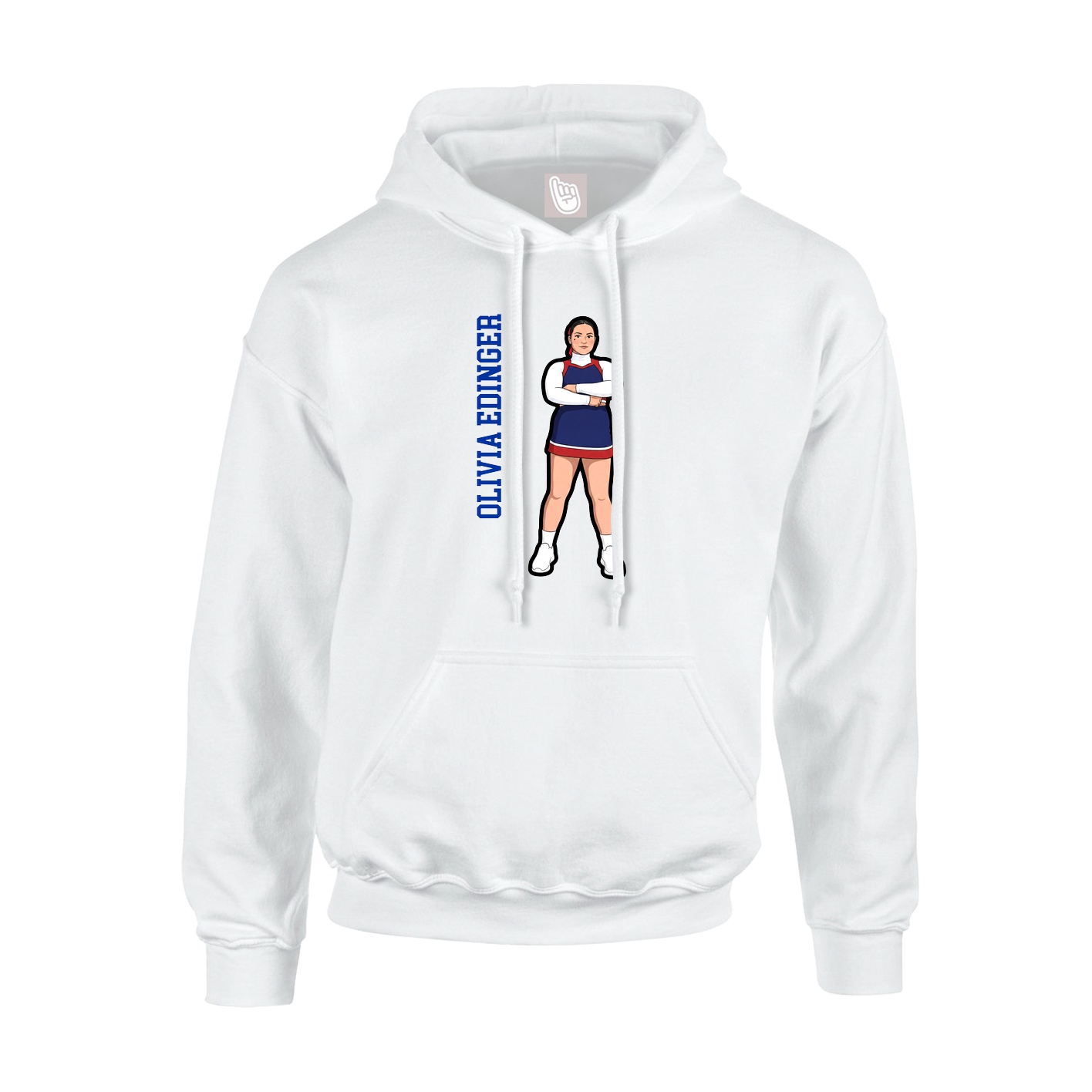 Youth Hoodie — Name Vertical in White