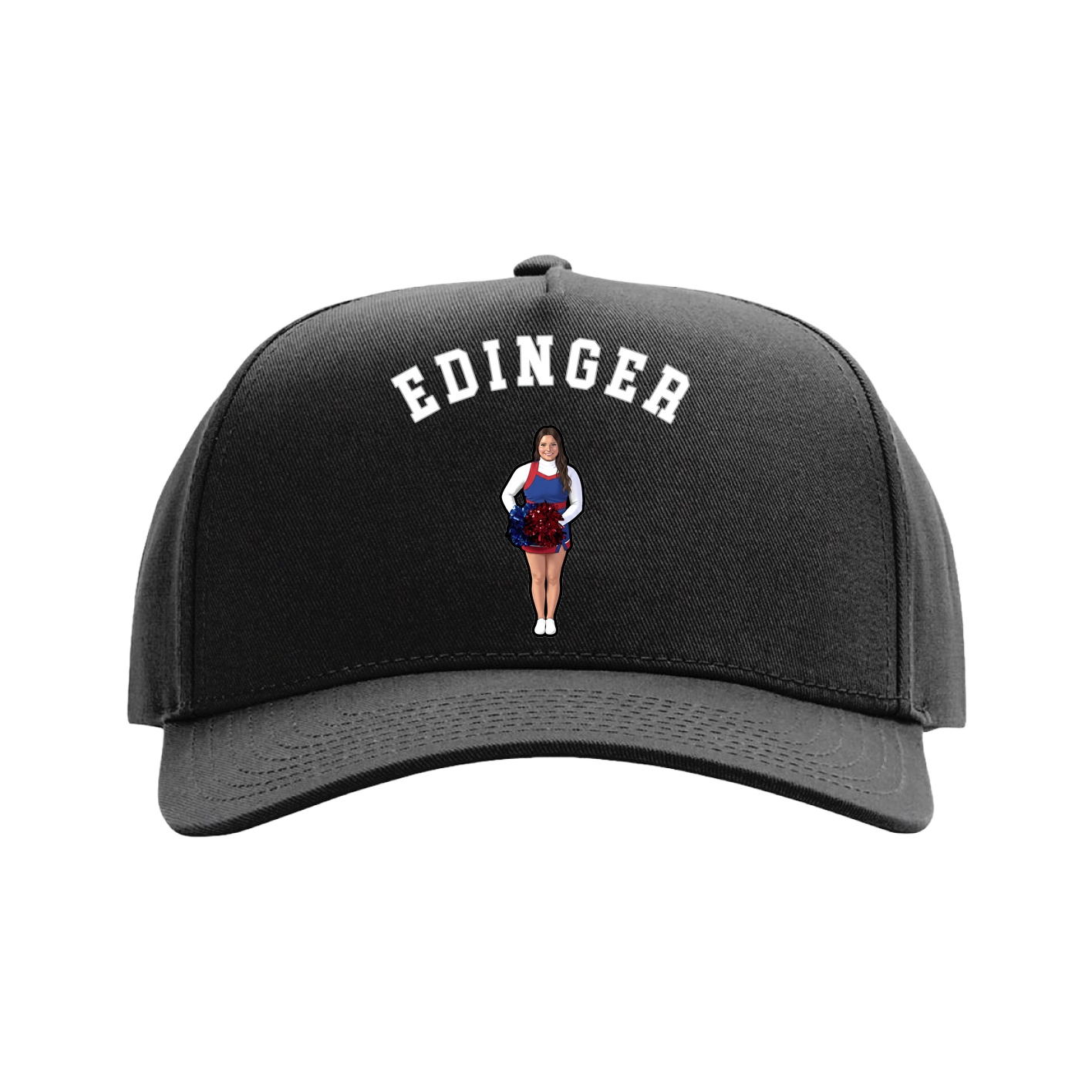 Full Fabric Five-Panel Champ Cap — Shirsey Arch in Black