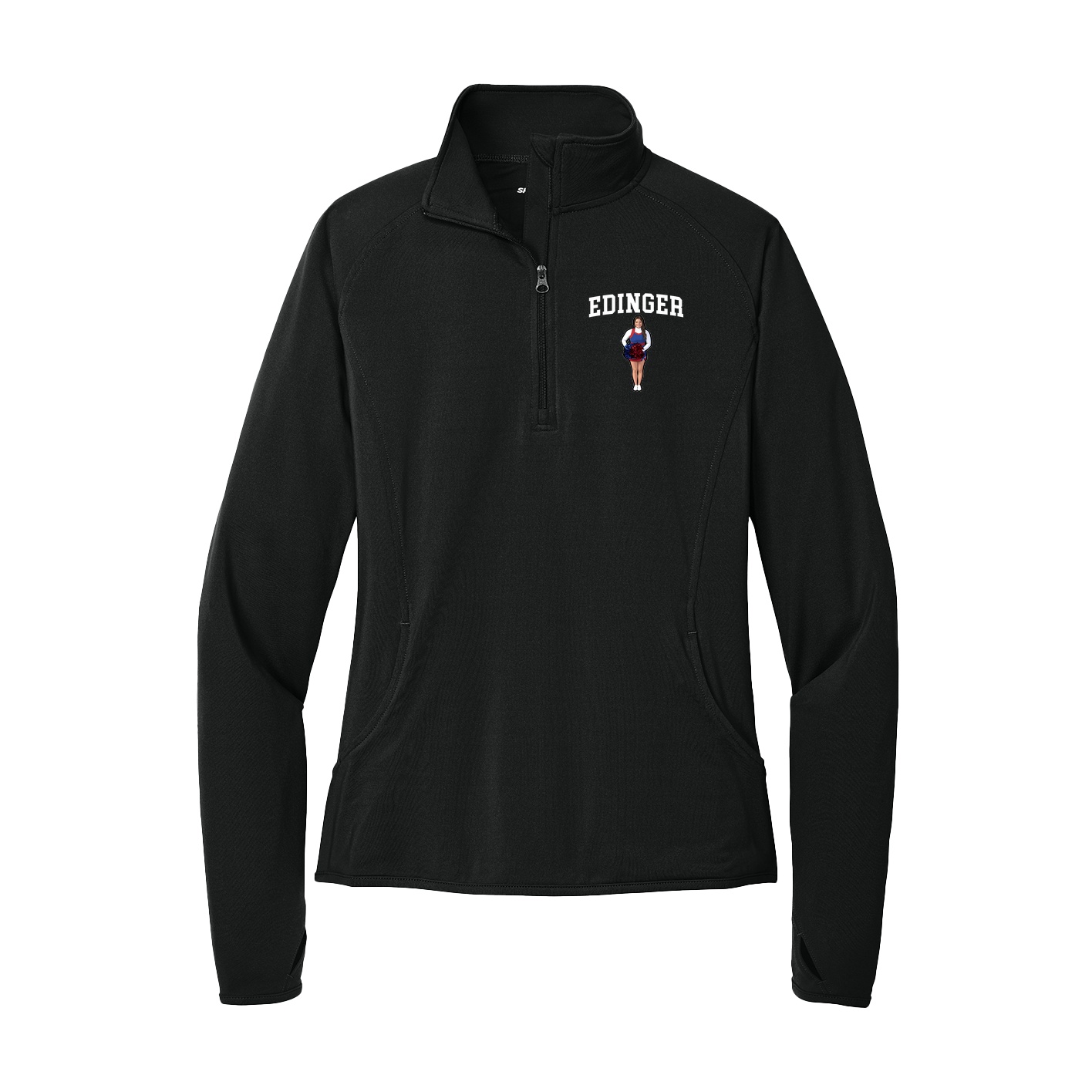 Women's Q-Zip Pullover — Shirsey in Black