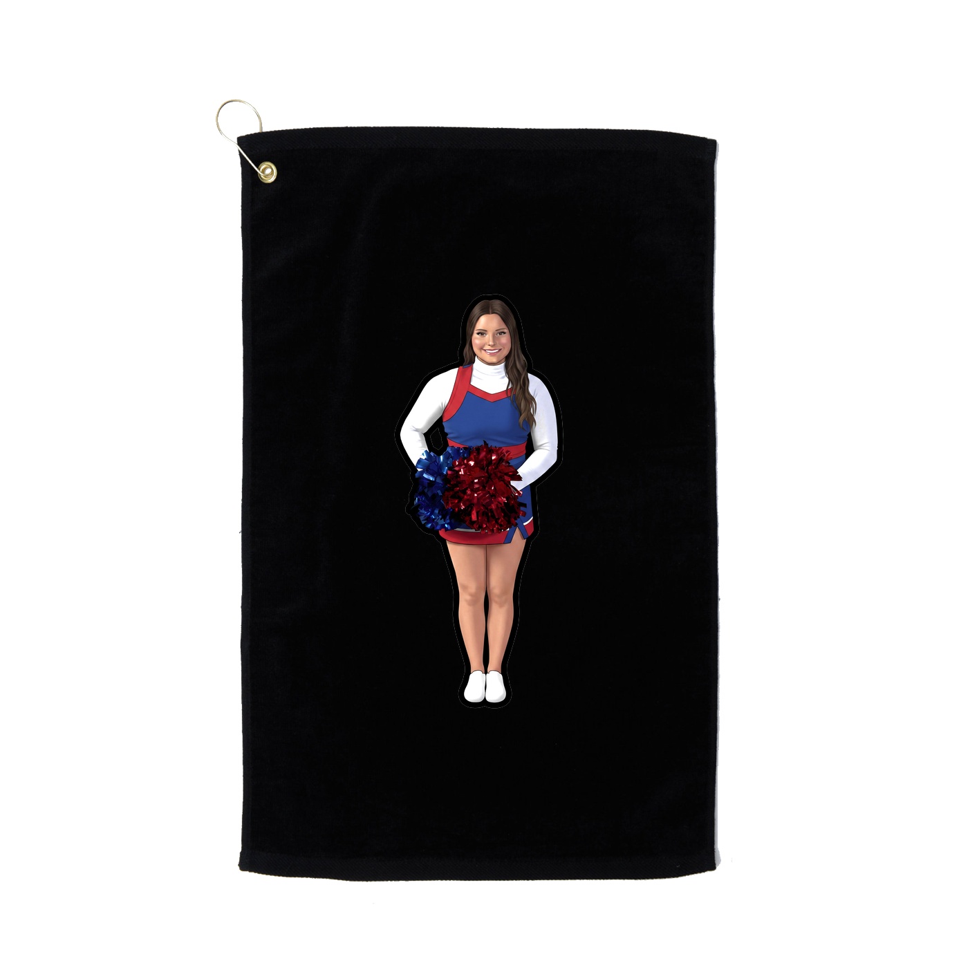 Golf Towel — Name Vertical in Black