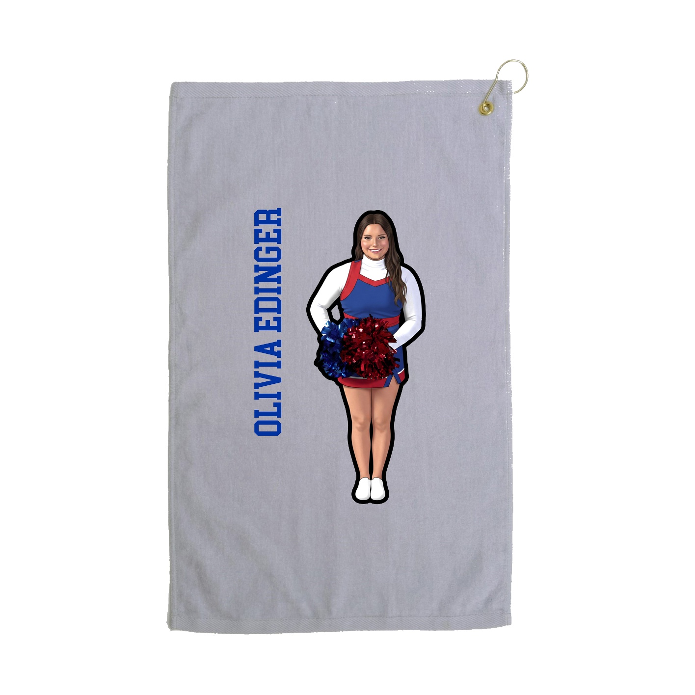Golf Towel — Name Vertical in Grey