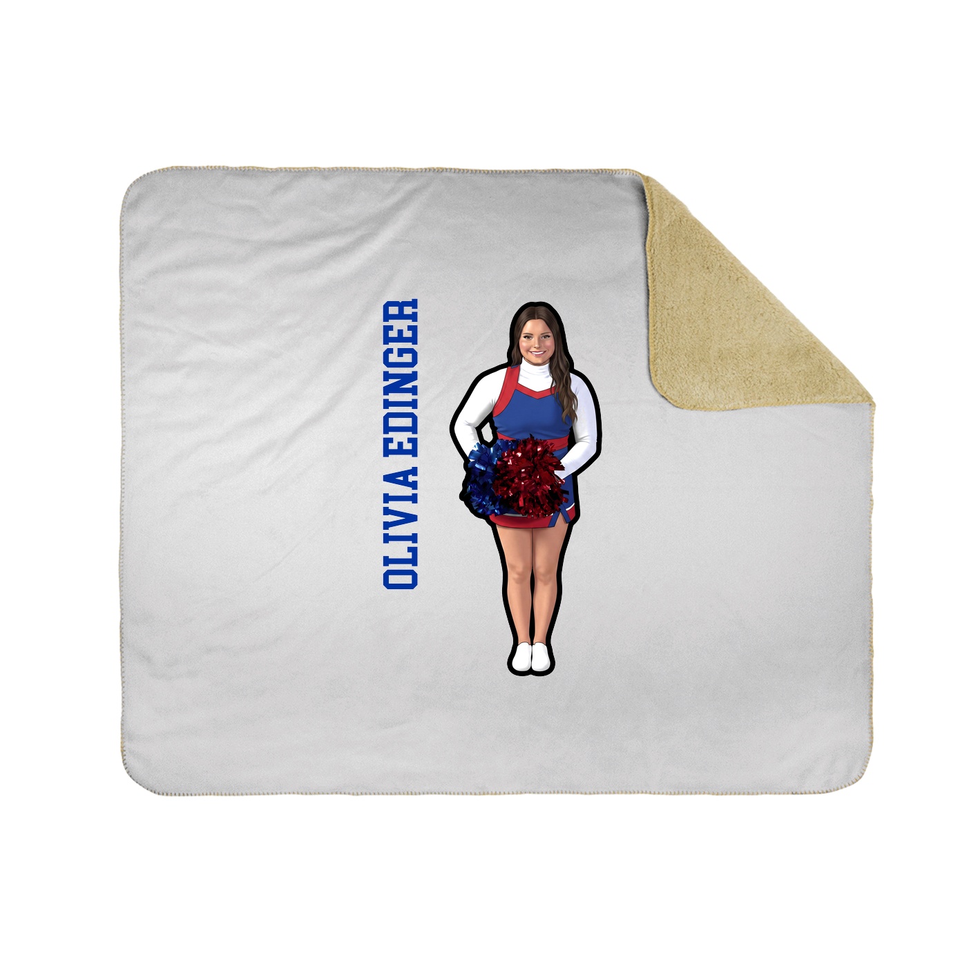 Throw Blanket — Name Vertical in White
