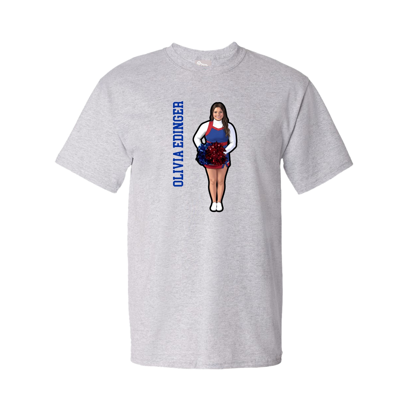 Tee — Name Vertical in Grey