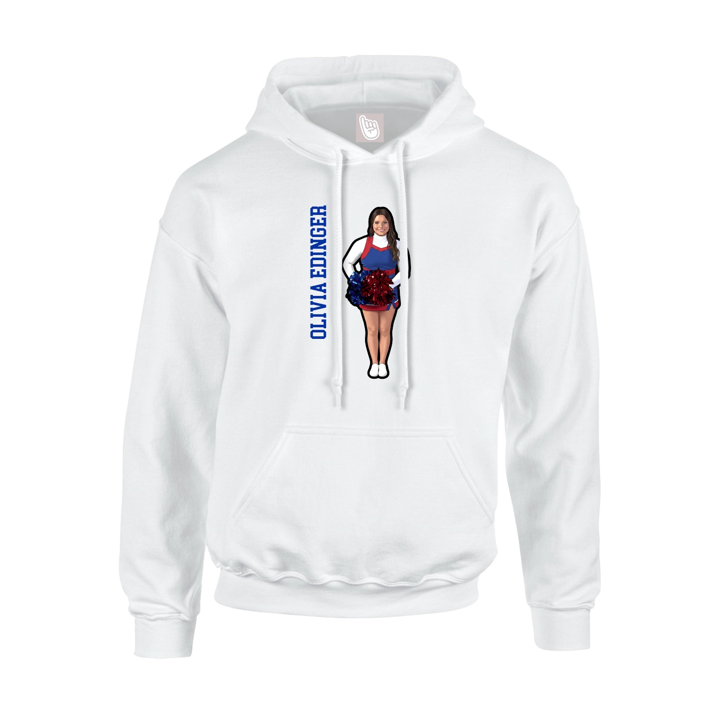 Hoodie — Name Vertical in White