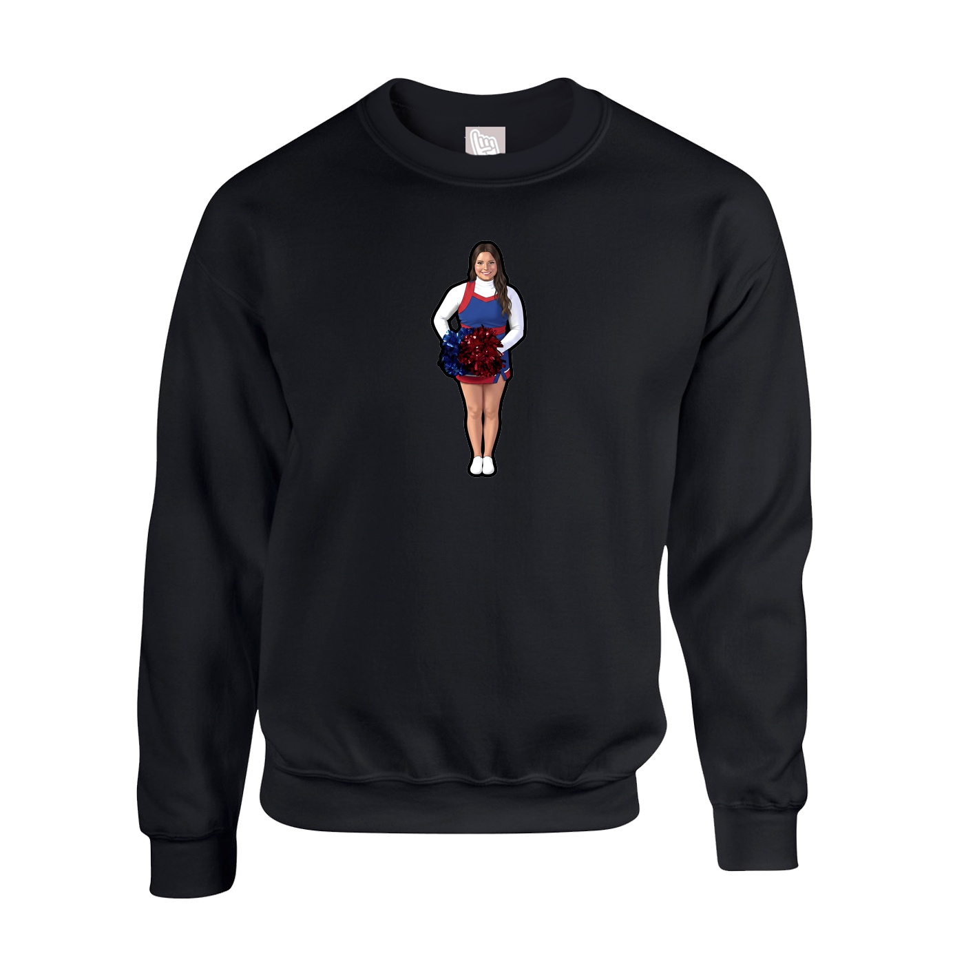Fleece Crew — Name Vertical in Black