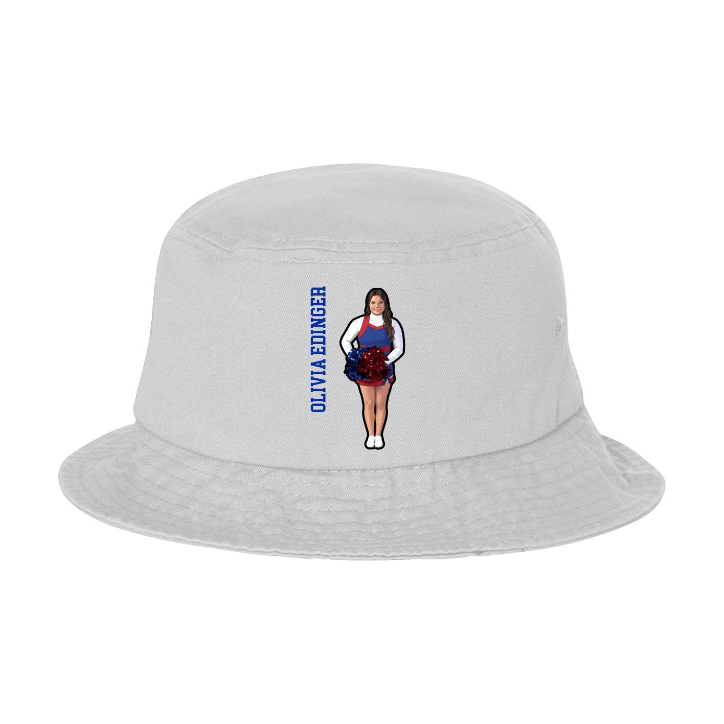 Bucket Cap — Name Vertical in White