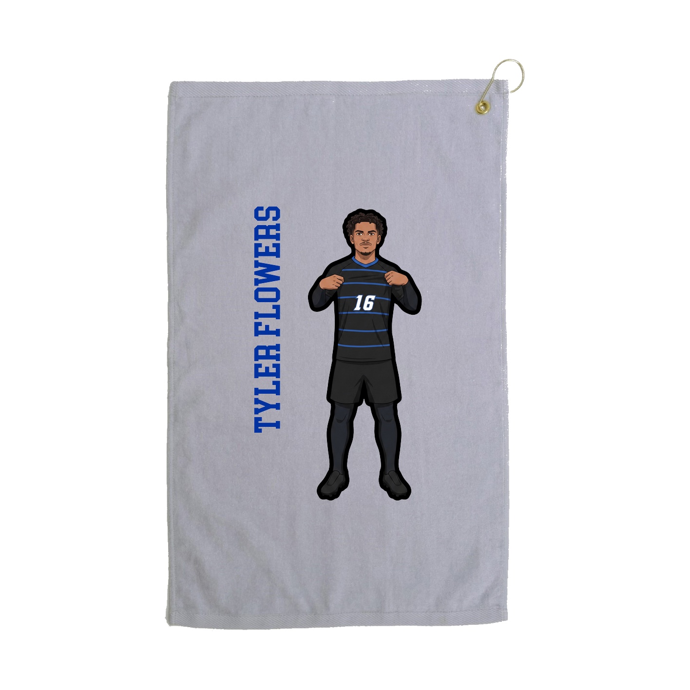 Golf Towel — Name Vertical in Grey