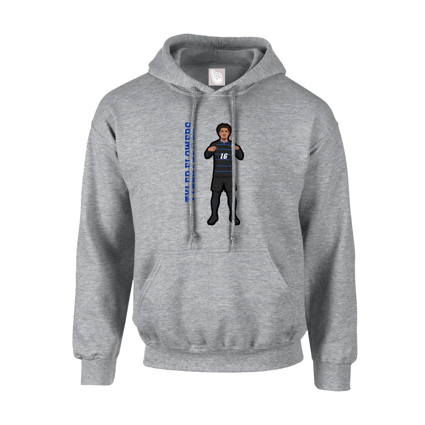 Hoodie — Name Vertical in Grey