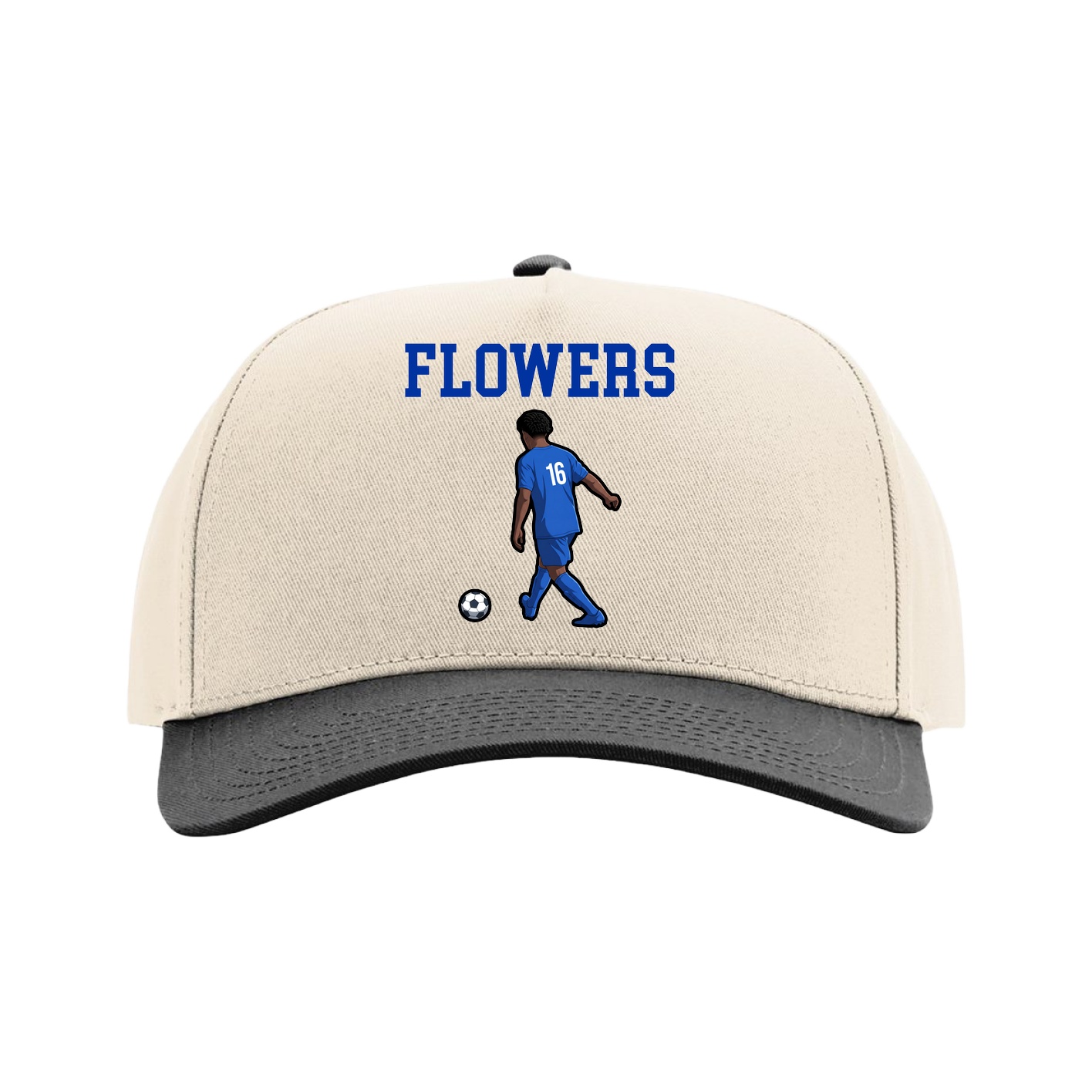 Full Fabric Five-Panel Champ Cap — Shirsey in Cream/Black