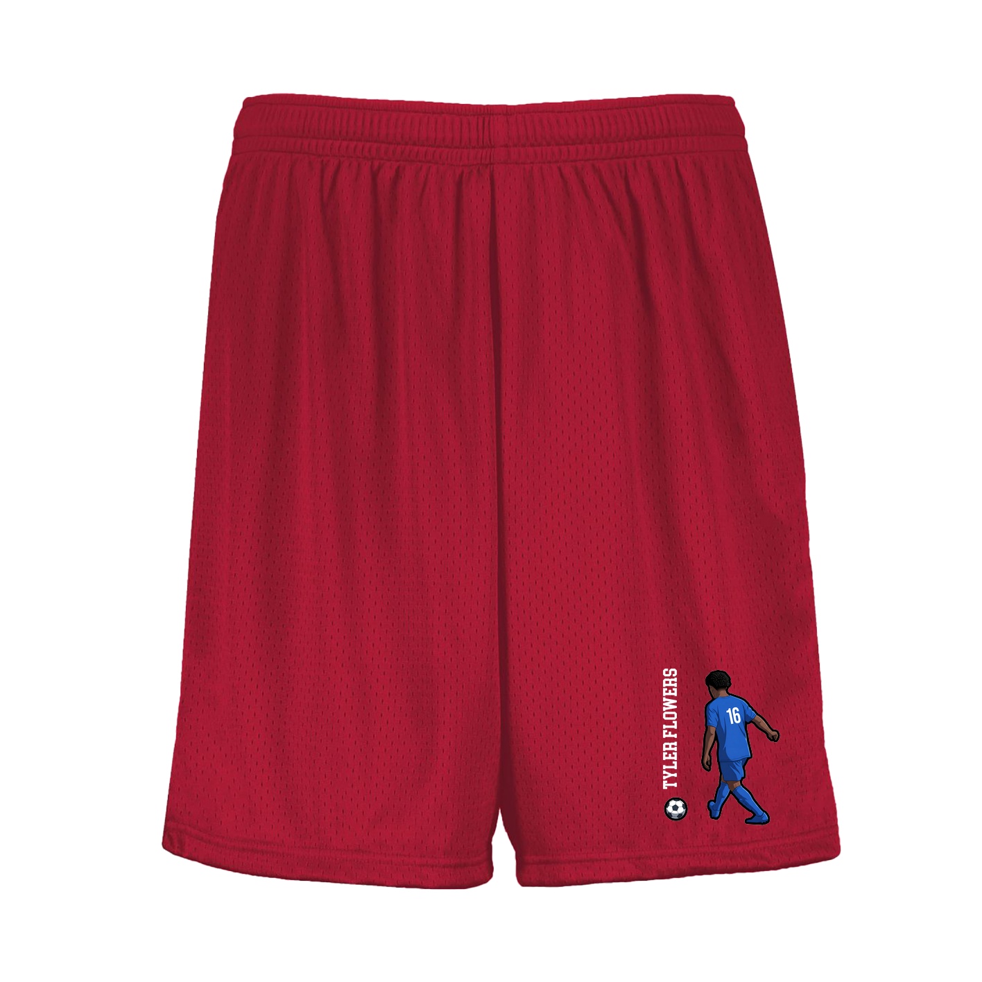 Shorts — Name Vertical in Red