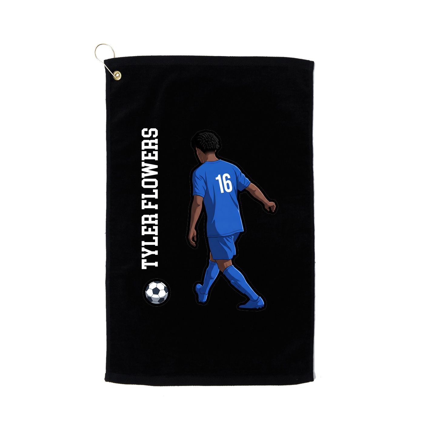 Golf Towel — Name Vertical in Black
