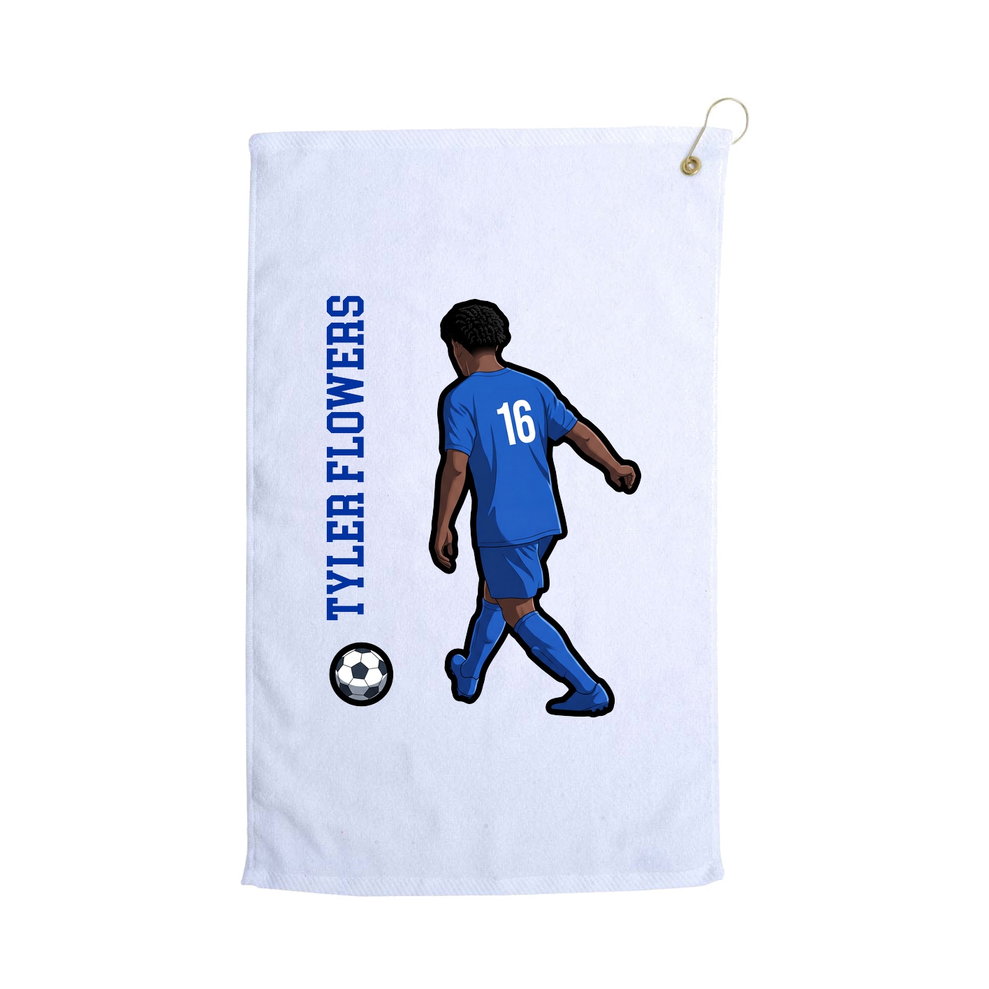 Golf Towel — Name Vertical in White