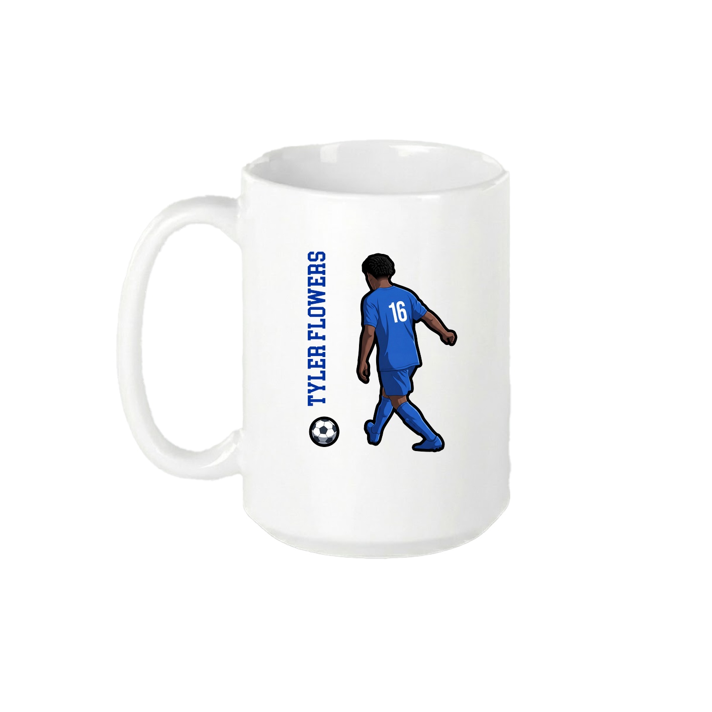 15oz Coffee Mug — Name Vertical in White