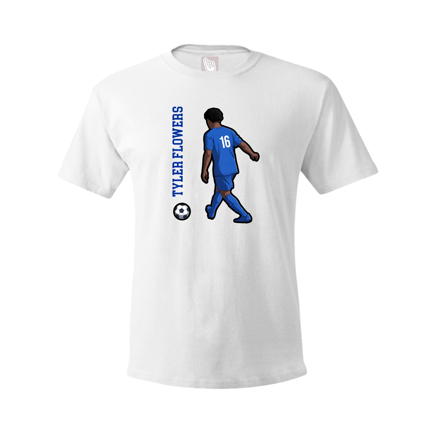Youth Tee — Name Vertical in White