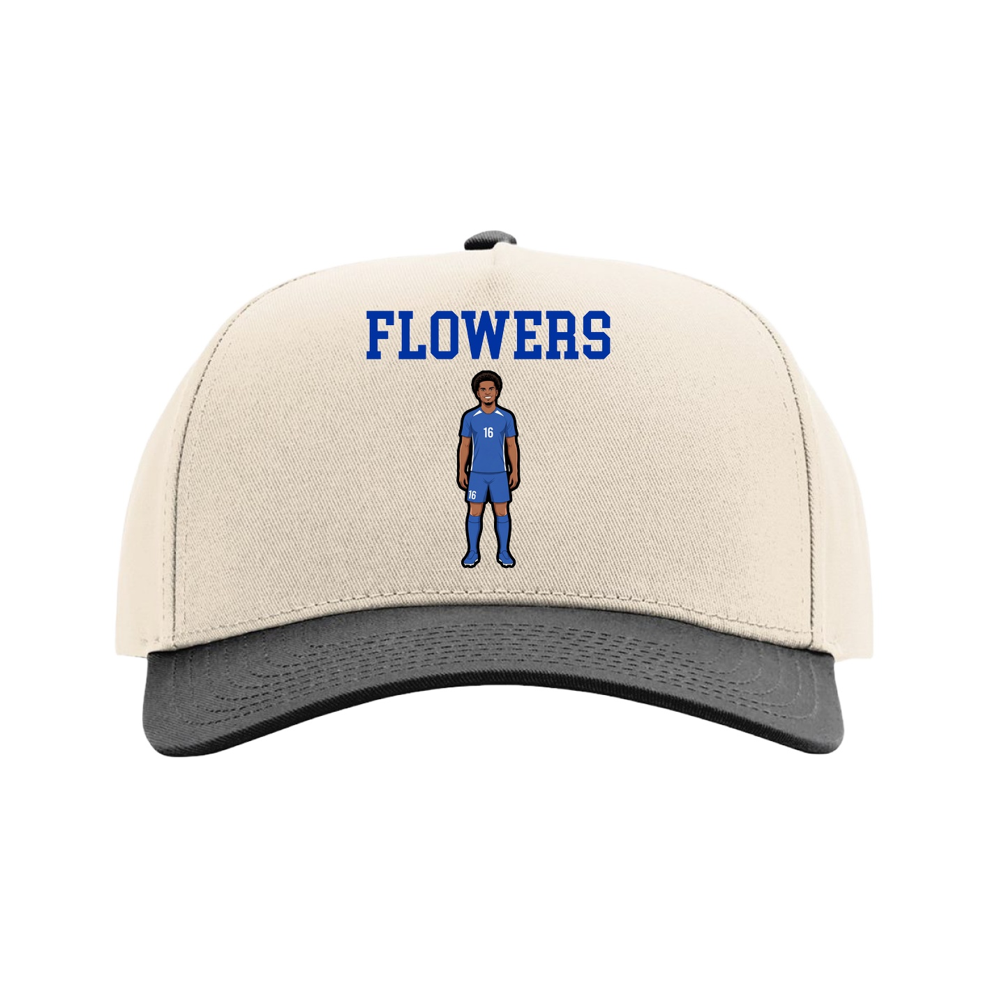 Full Fabric Five-Panel Champ Cap — Shirsey in Cream/Black