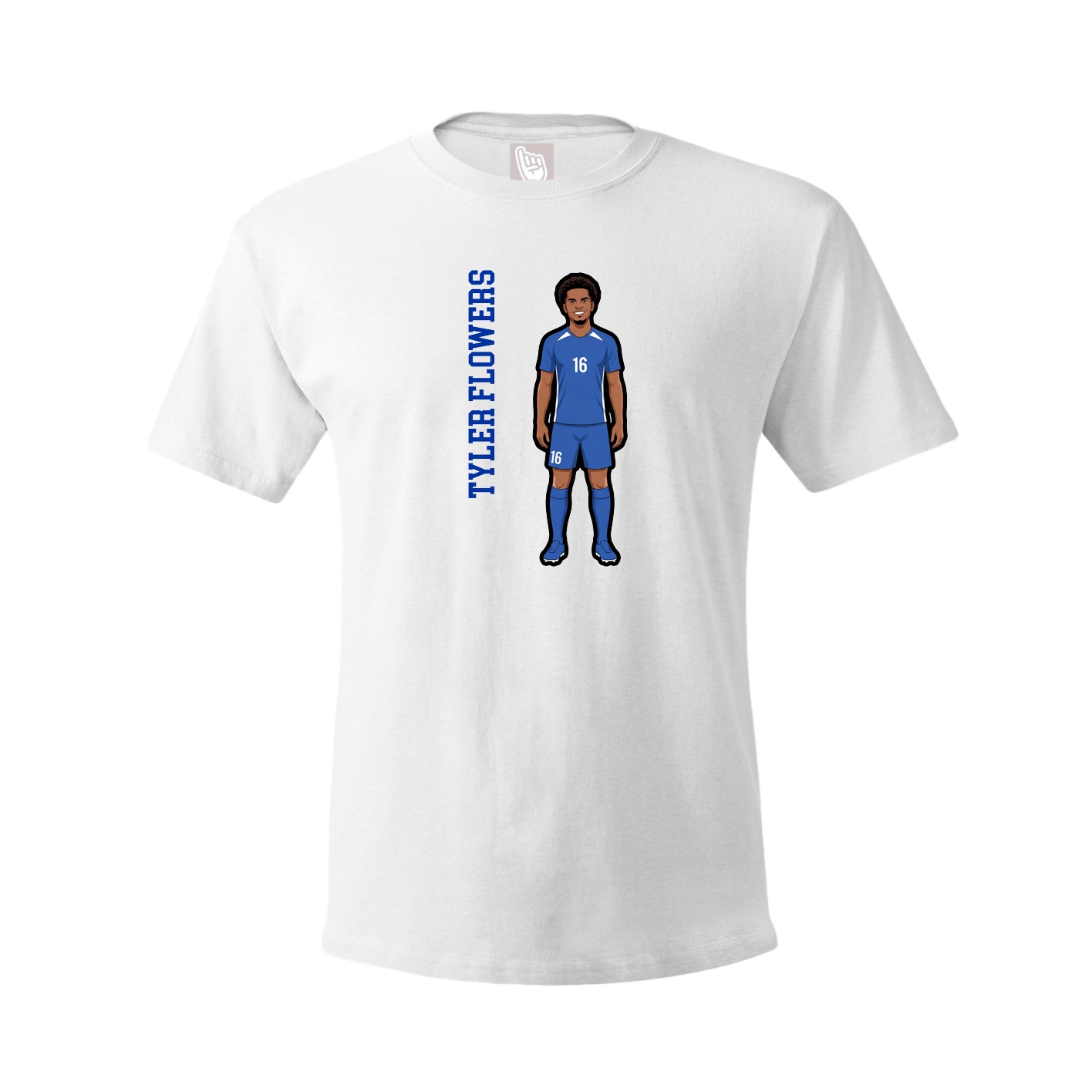 Tee — Name Vertical in White