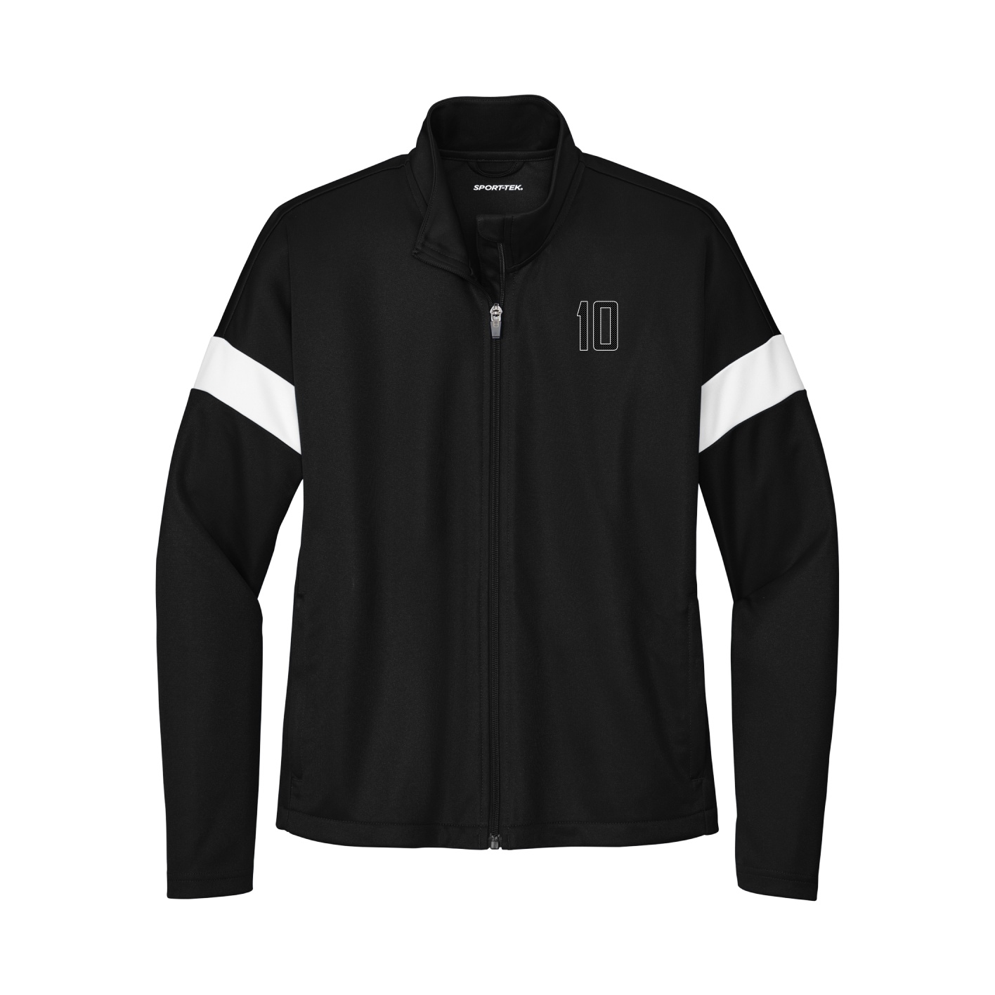 Womens Team Travel Full-Zip Jacket — Front Shirsy in Black/White