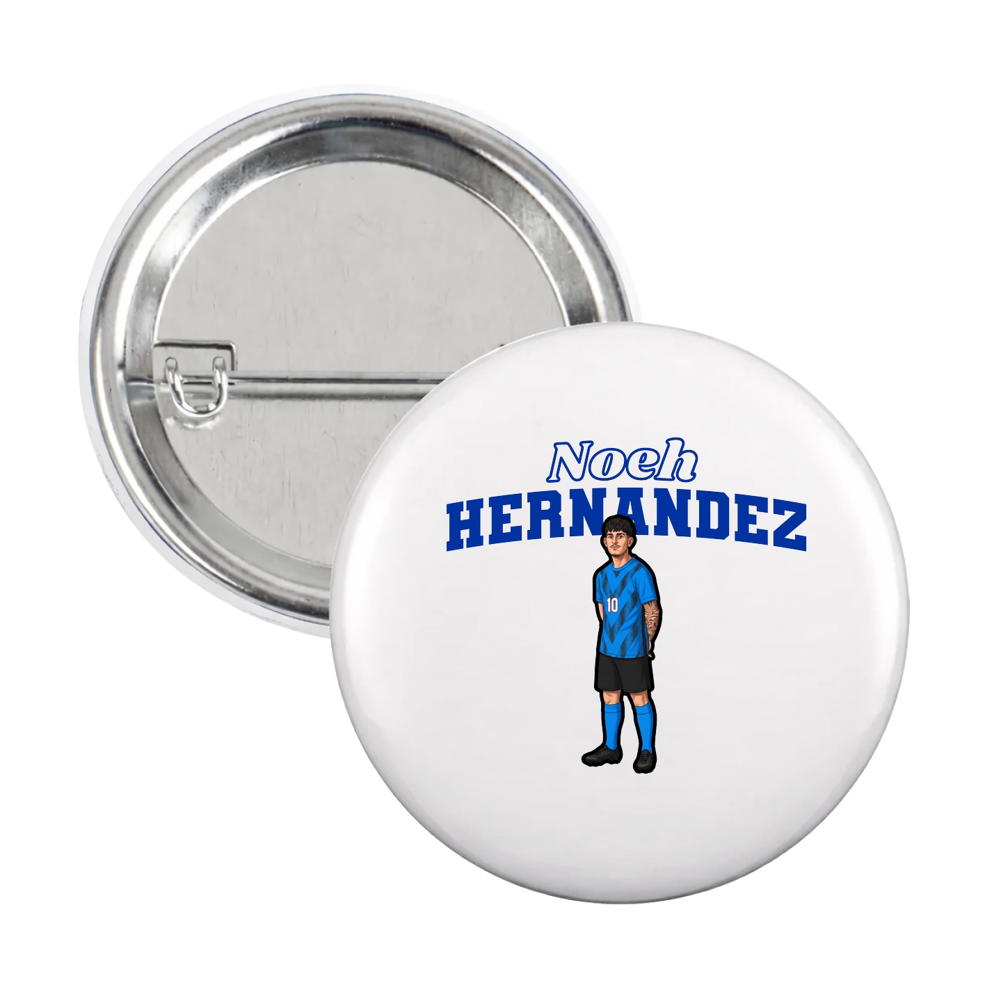 Game Day Button — Name Arch in White