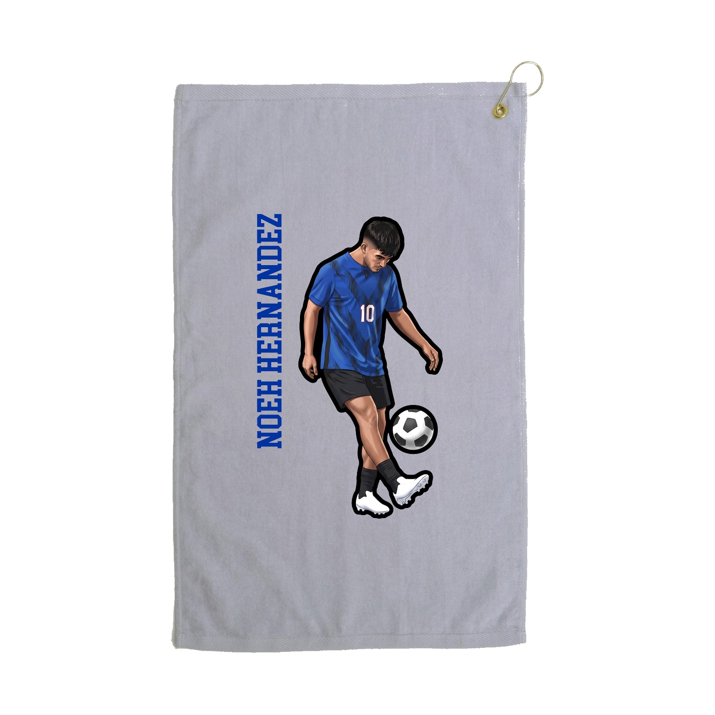 Golf Towel — Name Vertical in Grey
