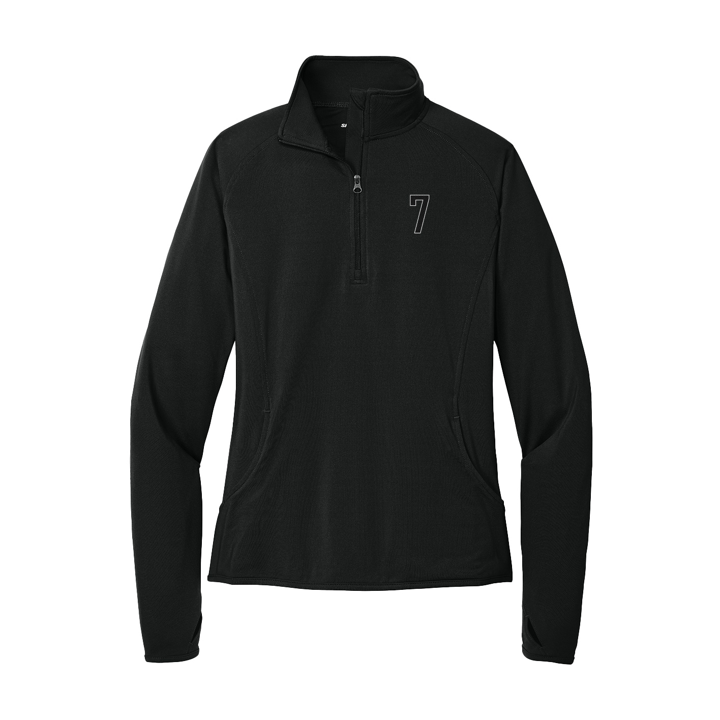 Women's Q-Zip Pullover — Front Shirsy in Black