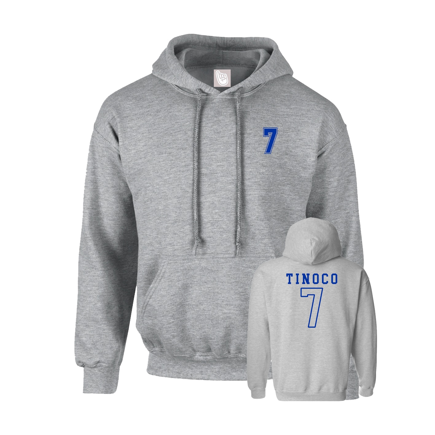Hoodie — Chest Back in Grey