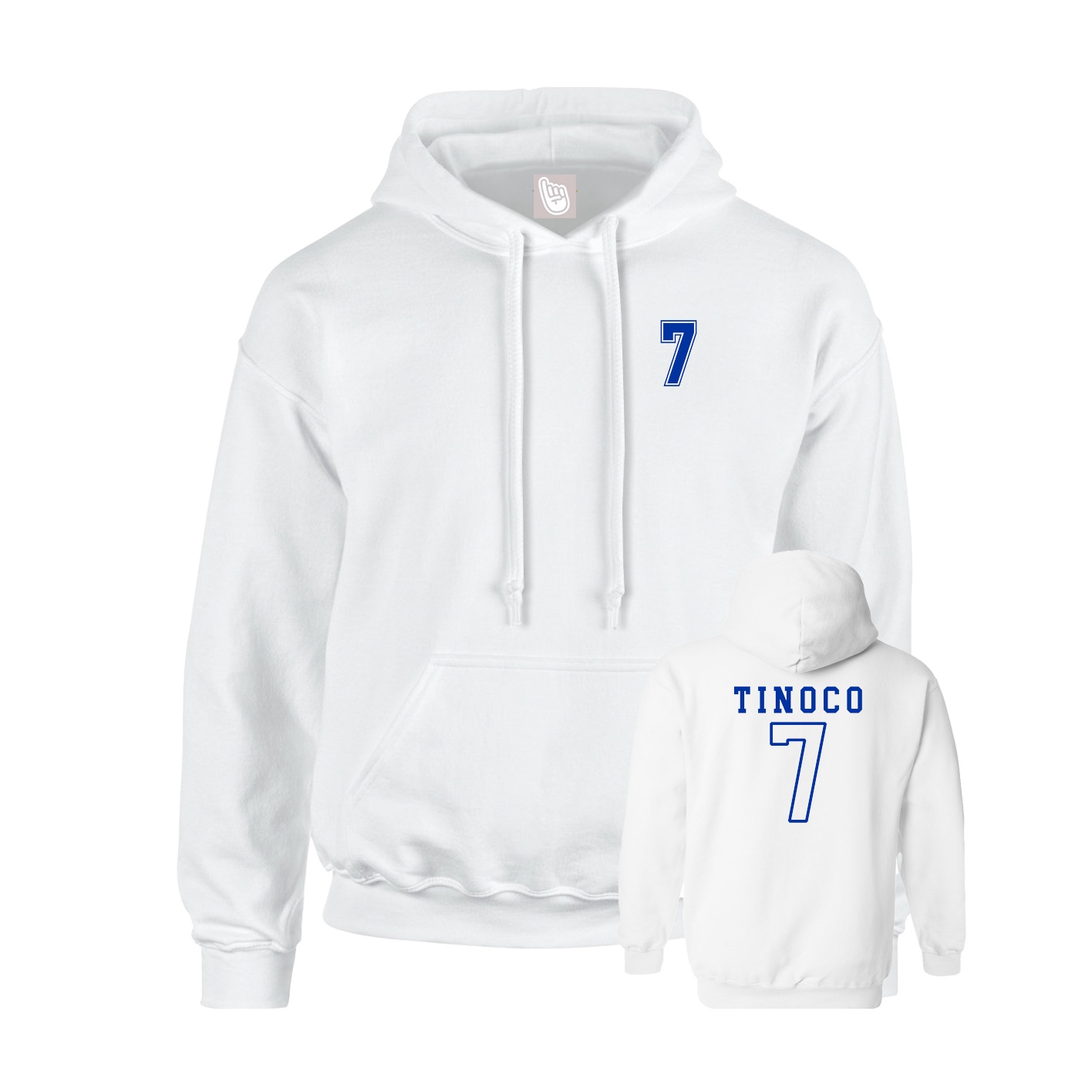 Youth Hoodie — Chest Back in White