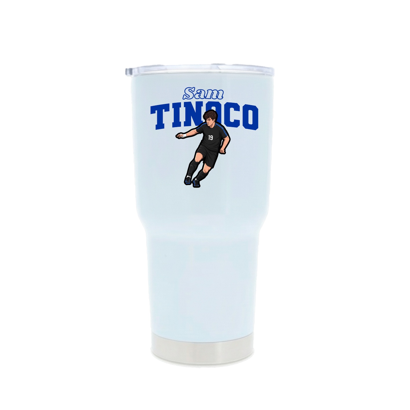 30oz Stainless Steel Tumbler — Name Arch in White