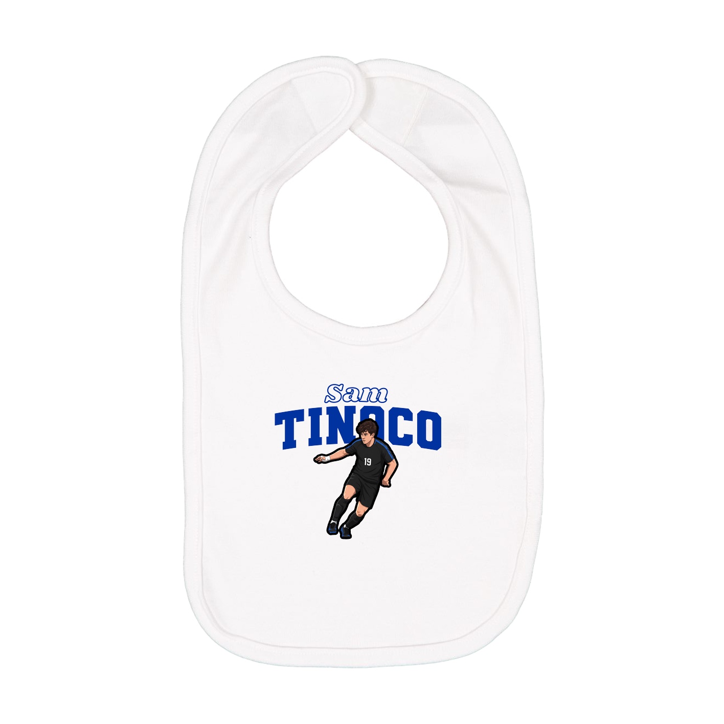 Infant Bib — Name Arch in White