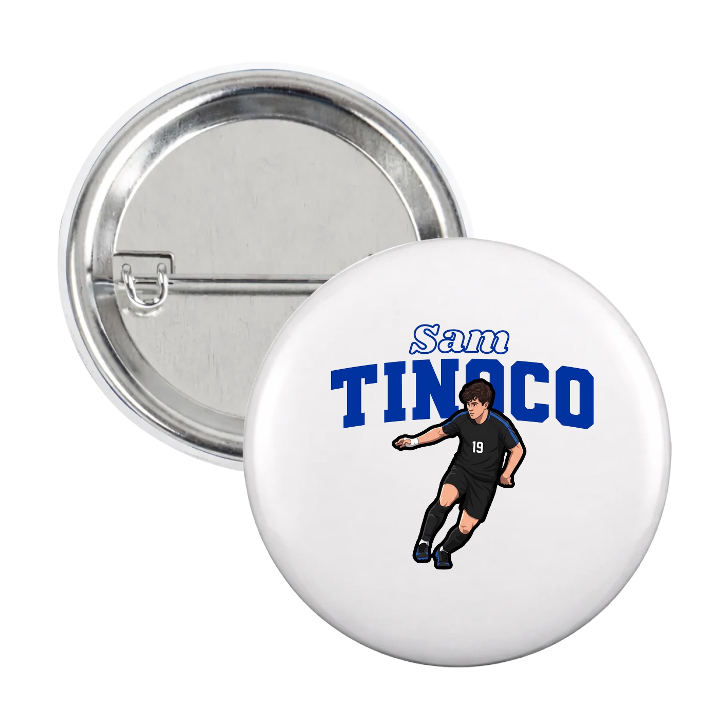 Game Day Button — Name Arch in White