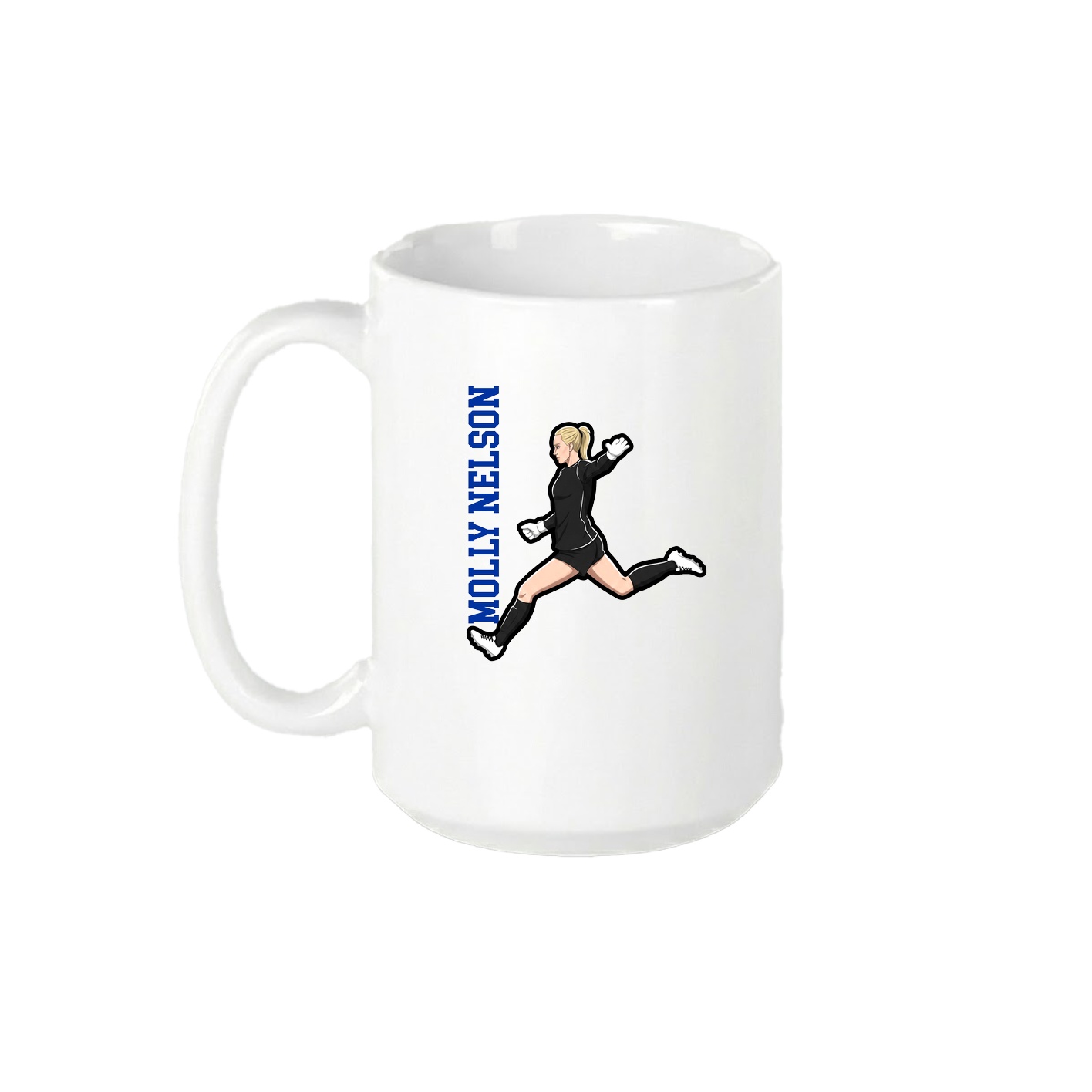 15oz Coffee Mug — Name Vertical in White