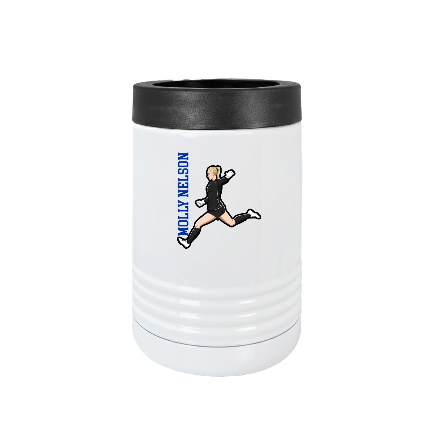 Beverage Holder — Name Vertical in White