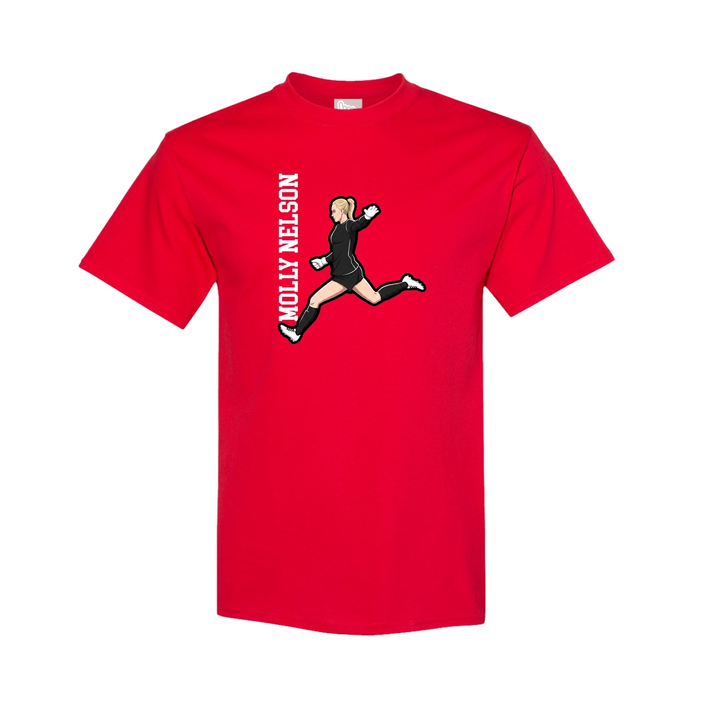 Tee — Name Vertical in Red