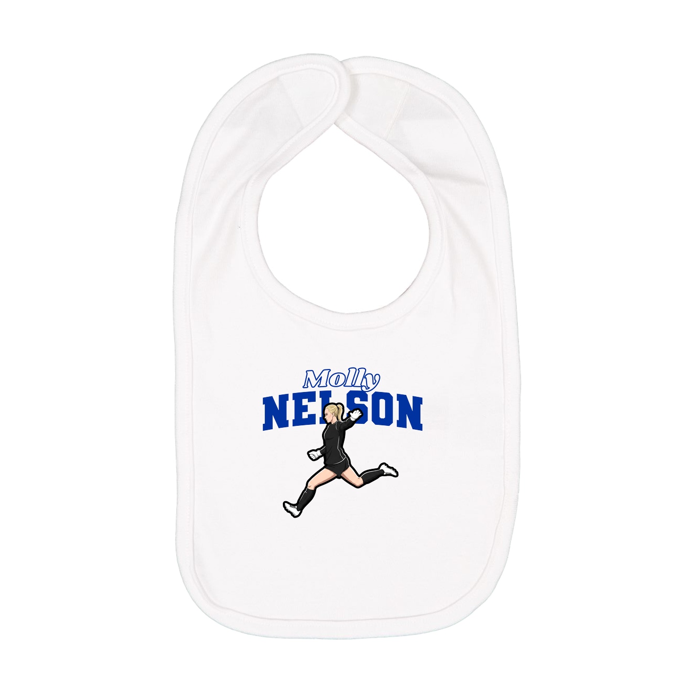 Infant Bib — Name Arch in White