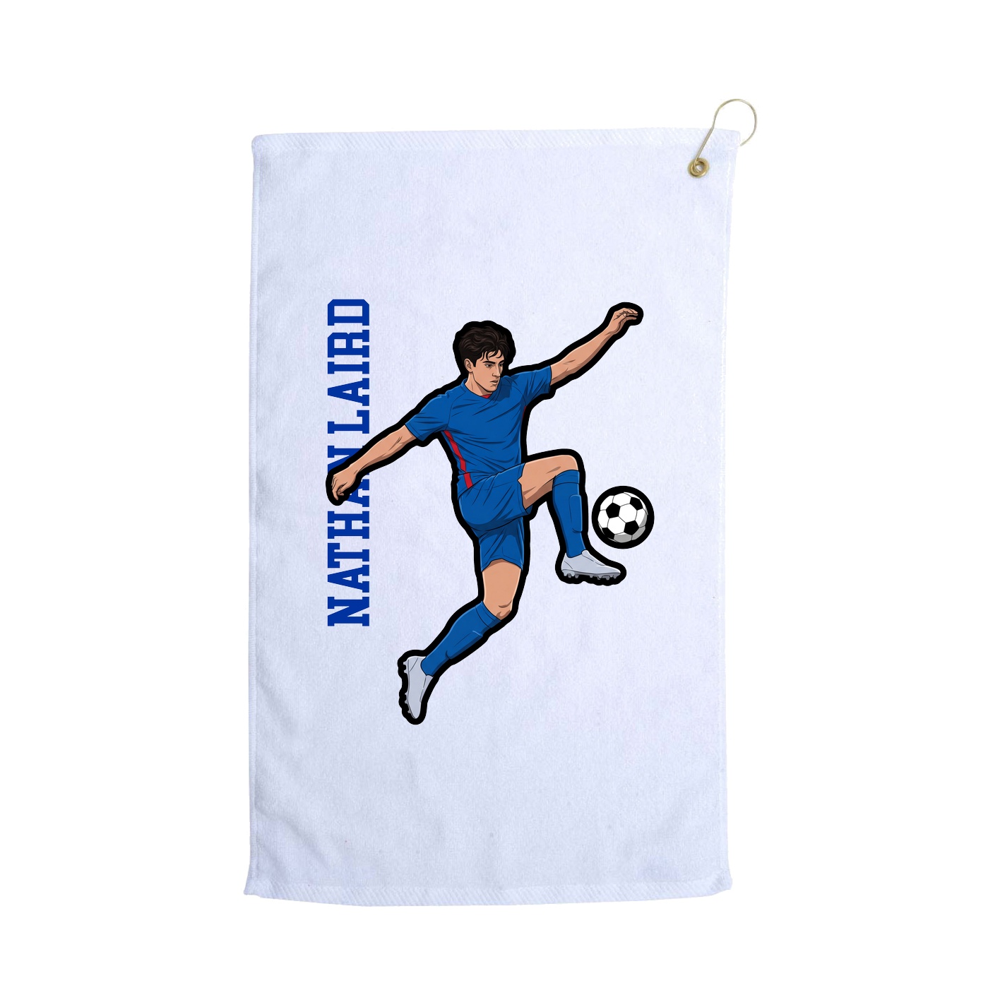 Golf Towel — Name Vertical in White