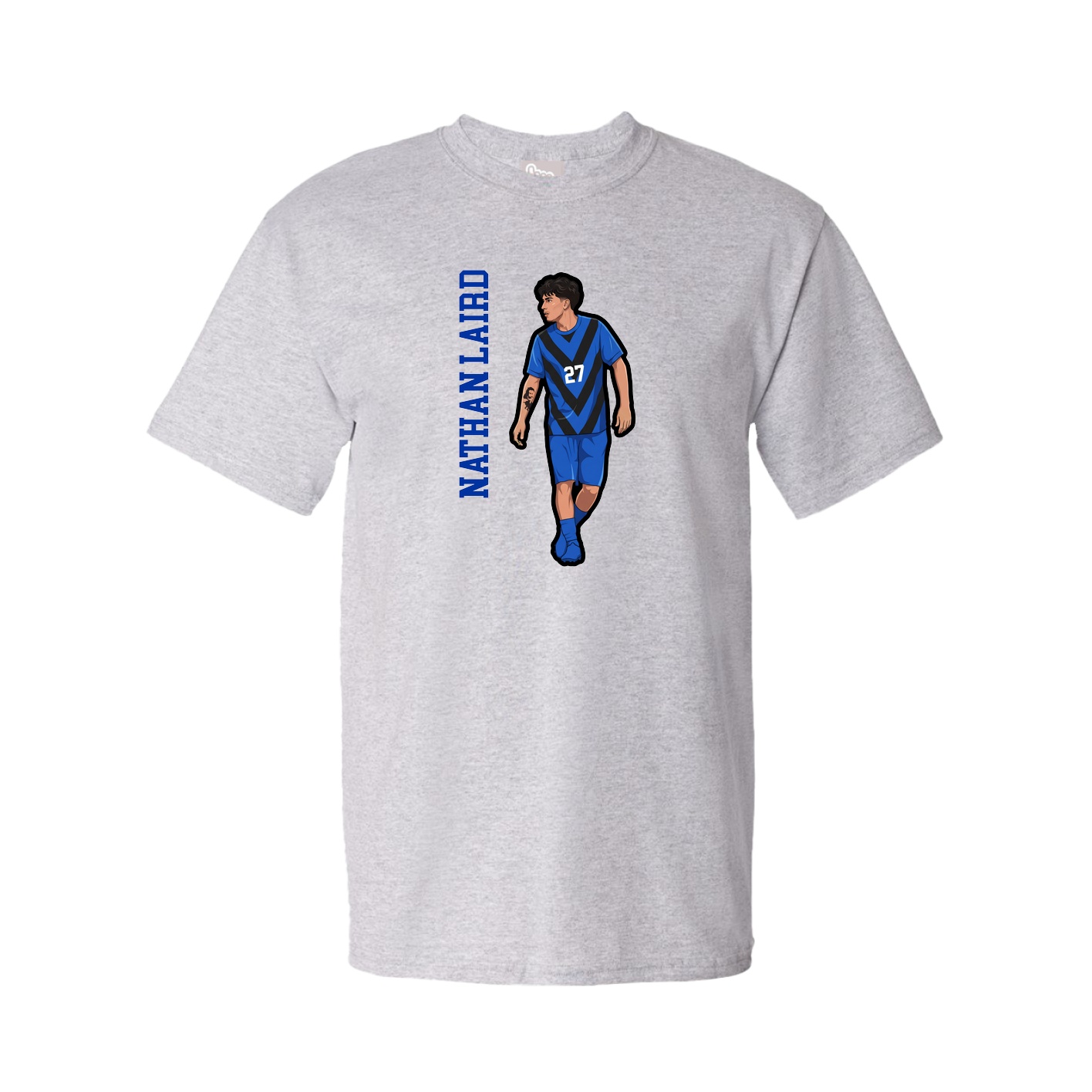 Youth Tee — Name Vertical in Grey