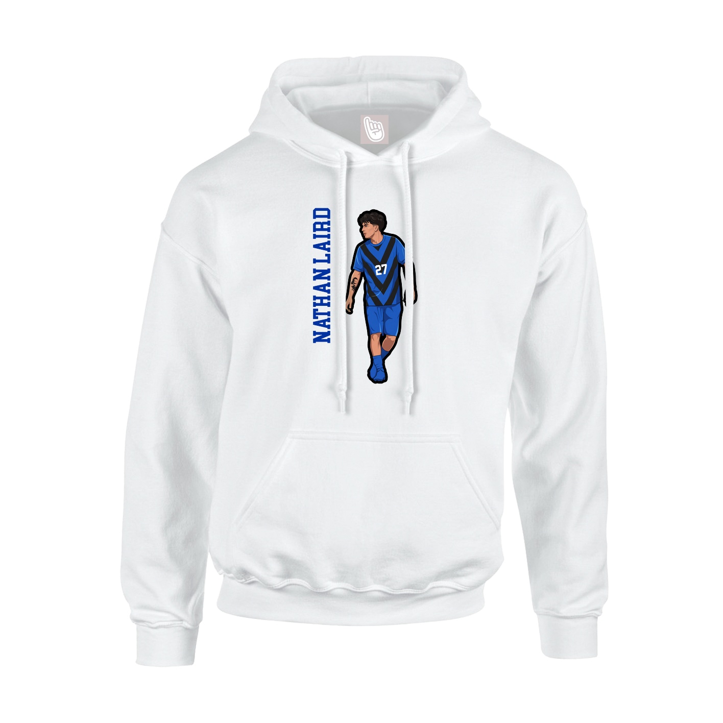 Youth Hoodie — Name Vertical in White