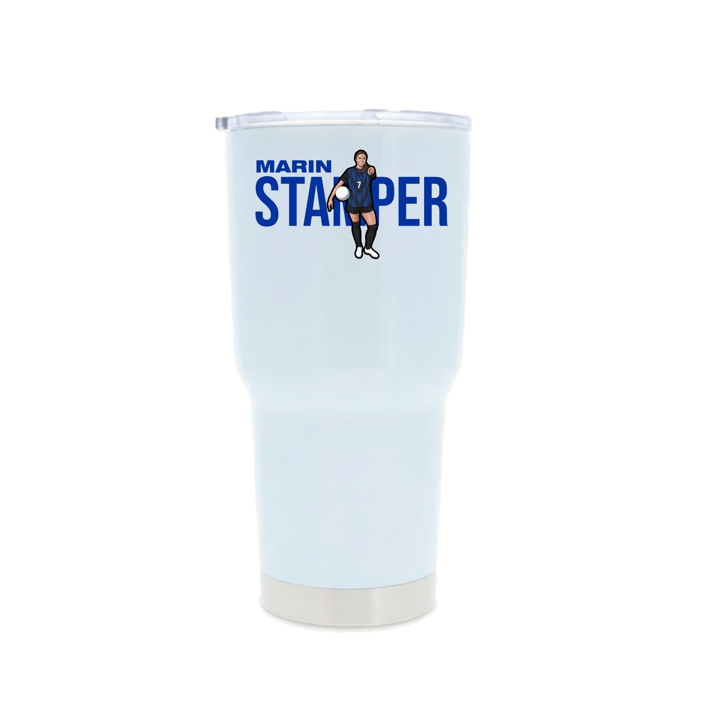30oz Stainless Steel Tumbler — Player Name in White