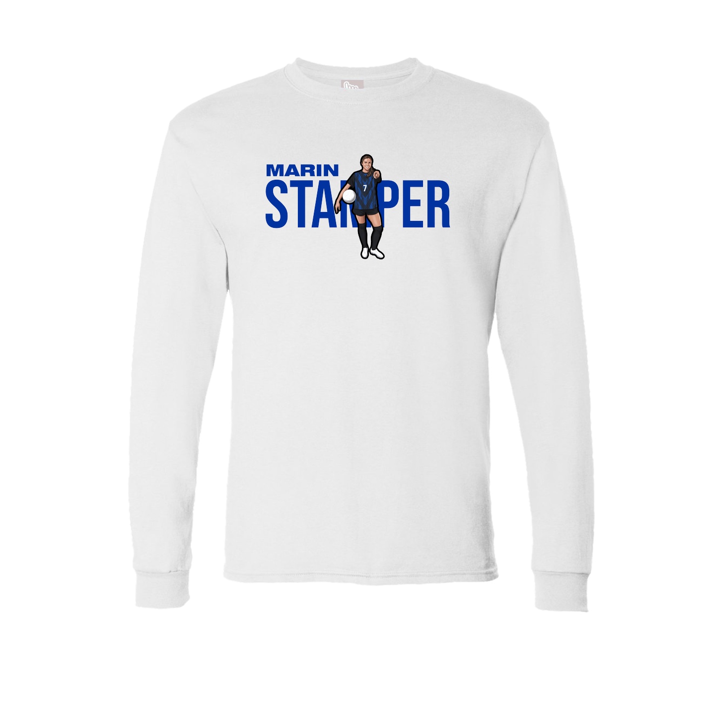 Long Sleeve Tee — Player Name in White