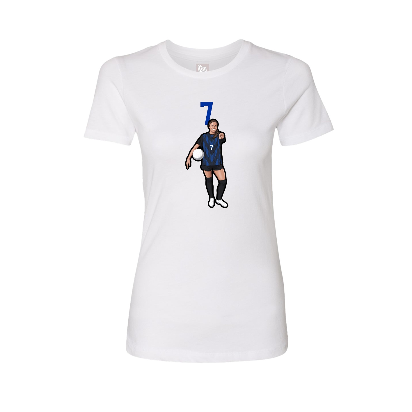 Fitted Women's Tee — Number Top in White