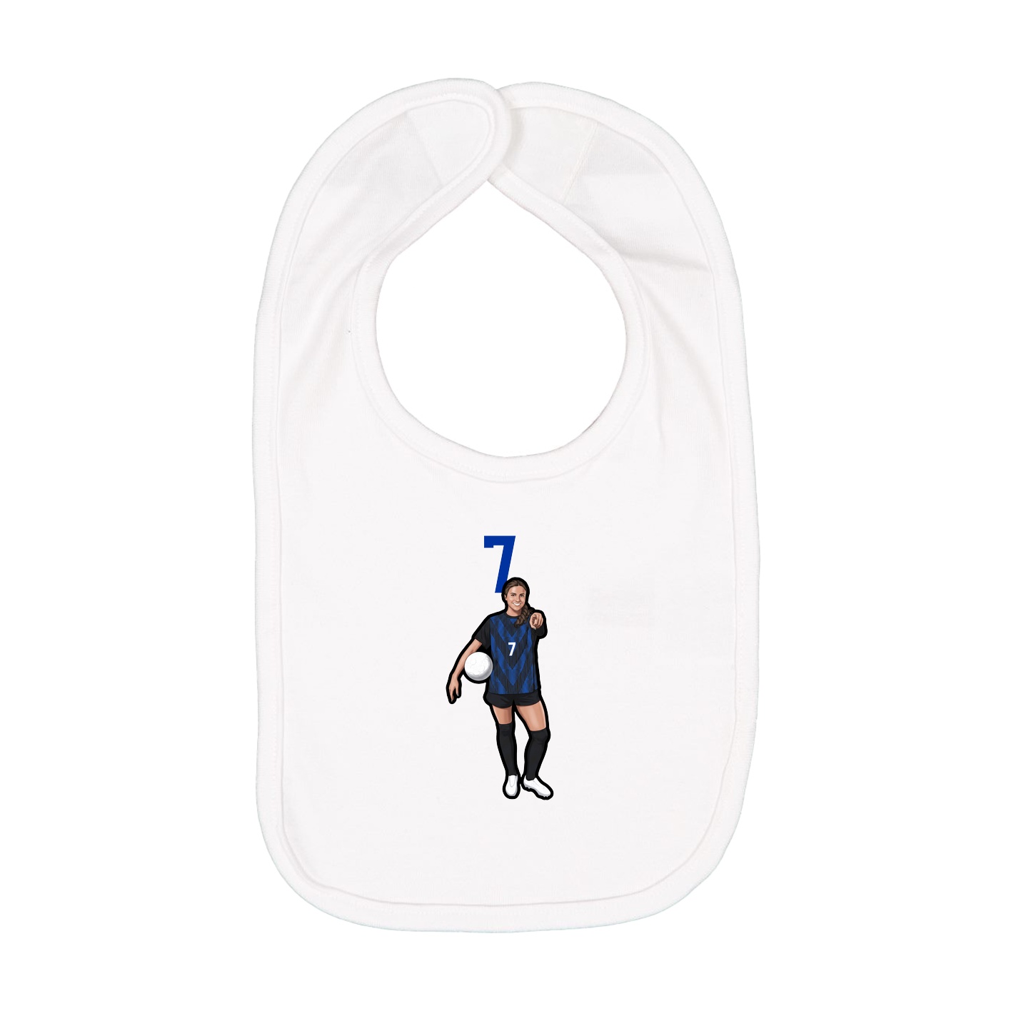 Infant Bib — Number Top in White