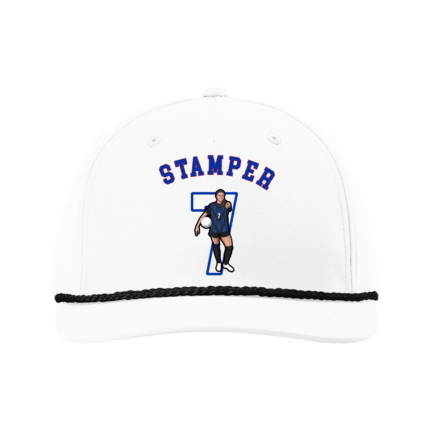Five-Panel Classic Rope Cap — Shirsey Arch in White
