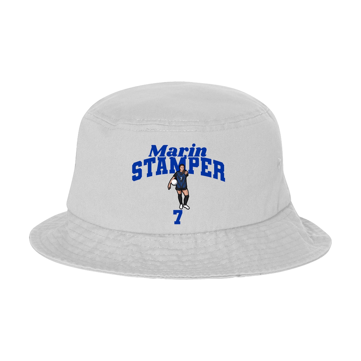 Bucket Cap — Signature Arch in White