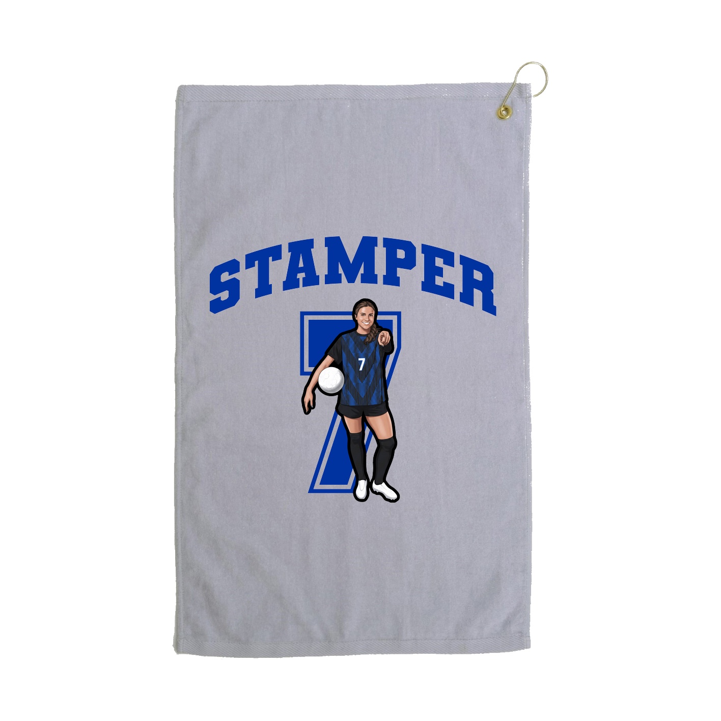 Golf Towel — Number in Grey